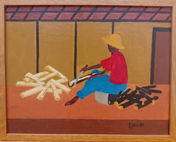 DJANIRA DA MOTTA E SILVA, `Trabalhador` - óleo sobre tela medindo 28x35cm, a.c.i.d — Djanira da Mota e Silva