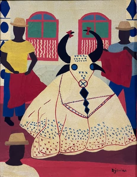 DJANIRA DA MOTTA E SILVA, `Bumba meu boi` - óleo sobre tela medindo 347x26cm, a.c.i.d — Djanira da Mota e Silva