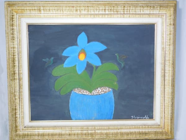 FLORISVALDO - "Natureza morta", óleo sobre eucatex, assinado. Med. da obra 48 x 64cm e da moldura 72 x 87cm. — FLORISVALDO