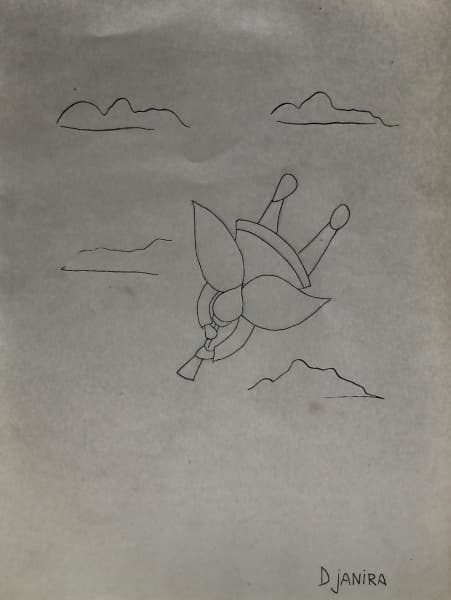 DJANIRA DA MOTTA E SILVA, Anjo - nanquim sobre papel medindo 26x19, a.c.i.d — Djanira da Mota e Silva