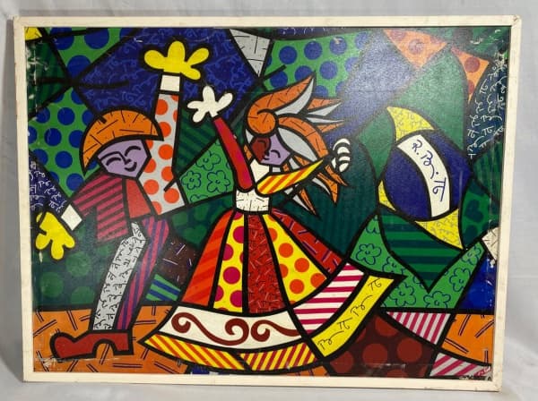 ROMERO BRITTO (Recife, 6 de outubro de 1963) - "MARACATU" O.S.T, A.C.S.D. Med 62x84 cm (com moldura) obs. não garantimos autenticidade. — Romero Britto