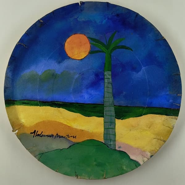 ALDEMIR MARTINS - Marinha - Óleo sobre cartão - assinado - d=40 cm. — Aldemir Martins