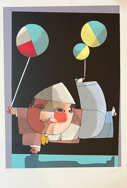 INOS CORRADIN, ''Equilibrista'' Serigrafia 84/100, medindo 60 x 41 cm, assinado no canto inferior direito — Inos Corradin
