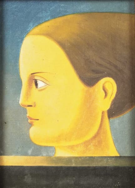 ADILSON SANTOS (1944). "Figura". Óleo sobre tela, assinado e datado no CID. Medida da tela 22 x 16cm e ME 41,5 x 35cm. — Adilson Santos