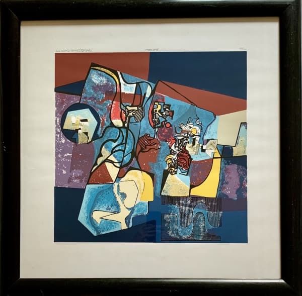 ROBERTO BURLE MARX - Gravura; Assinada e datada no CID 1991, Titulada / 'Canto Noturno'. Tiragem 100 de 100 no CIE. Medidas: 68 x 68. Medida total com moldura; 80 x 80. Proteção de vidro. — Roberto Burle Marx