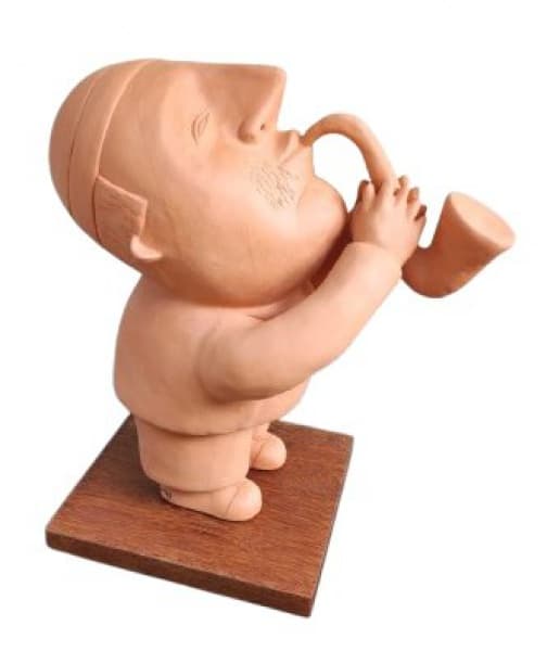 INOS CORRADIN - "Saxofonista" - Escultura em terracota - 37 cm de altura - Assinado — Inos Corradin