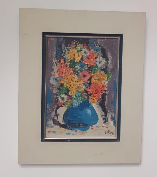 SYLVIO PINTO, Sílvio Pinto da Silva (Rio de Janeiro, 17 de março de 1918 Rio de Janeiro, 3 de abril de 1997) ) - Quadro do pintor silvio pintura em alcatex medidas da moldura 56x46 tela 38x27 cm. — Sylvio Pinto