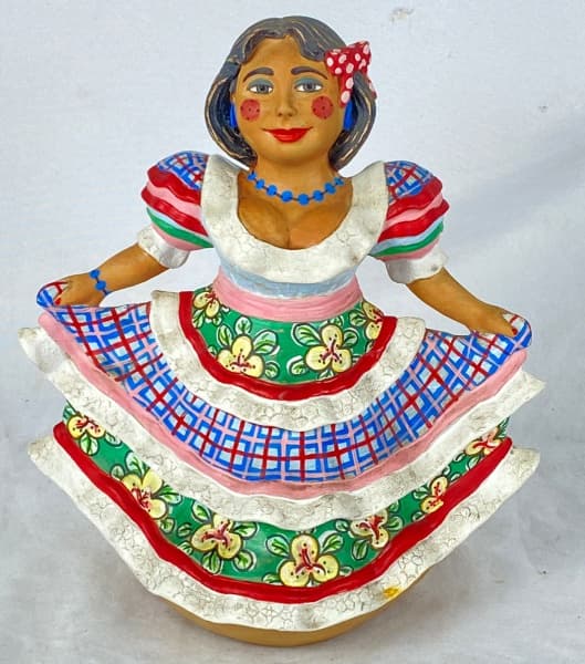 BEBETO SOUZA - Aracaju SE. Escultura em barro cozido representando caipira. Assinada. Med.: 35 X 10 cm. — BEBETO SOUZA