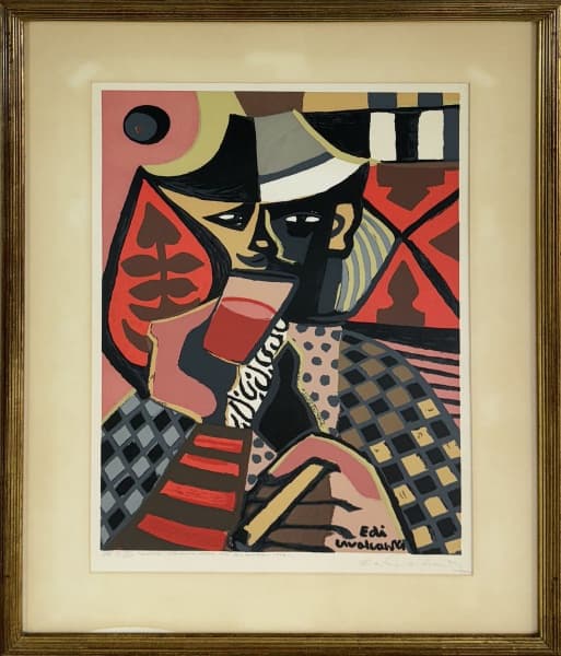DI CAVALCANTI, EMILIANO (1897-1976). "Malandro", serigrafia manual assinada. 61 x 42. Assinado no c.i.d. e datado (1973) no meio — Di Cavalcanti