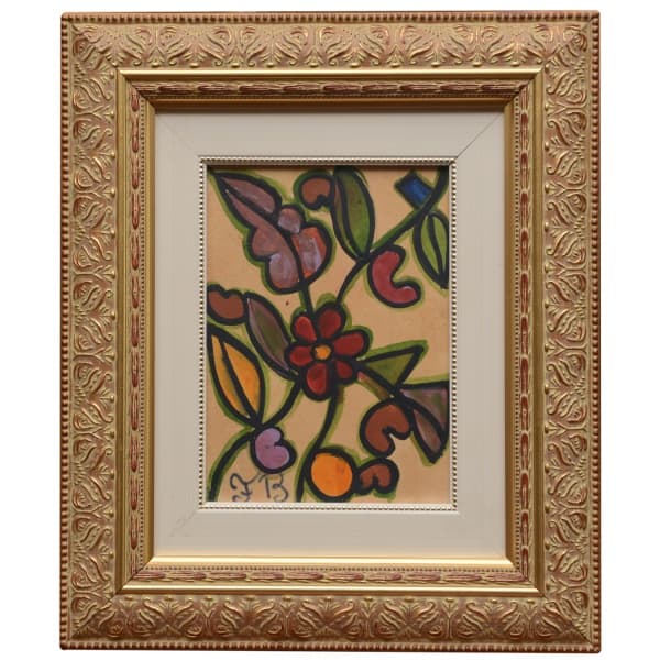 FRANCISCO BRENNAND (Recife, 1927) - Flores. Guache - Técnica Mista. Ass. cie. 20 x 14 cm (MI). 37 x 32 cm (ME). — Francisco Brennand
