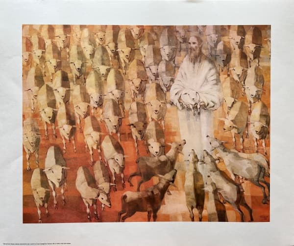 Enrico Bianco, `São Francisco com Carneiros` - serigrafia Edição Aberta (original de 1984) - med. 50 x 60 cm — Enrico Bianco