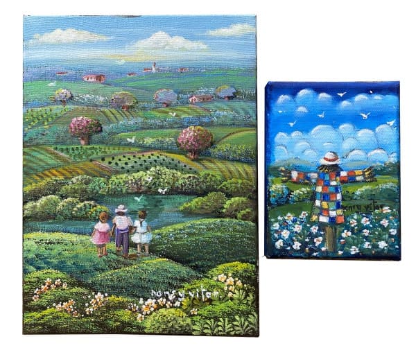 Henry Victor. 2 óleos sobre tela. Maior: 22 x 16 cm. Sem moldura. — Henry Victor