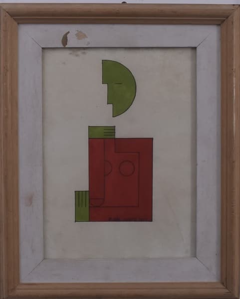 DIONISIO DEL SANTO - Sem Título. Guache sobre cartão. Assinado na pinte inferior central e datado em 1984. Medidas: 25,5 x 19 cm. — Dionísio Del Santo