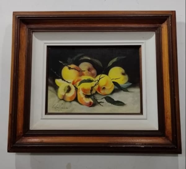 ASSINATURA NÃO IDENTIFICADA - "Flores" O.S.T, A.C.I.E, datado de 1989. Med 62x52 cm. tela 35x25 cm. — Assinatura Não Identificada