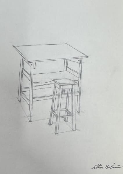 ATHOS BULCÃO - nanquim s/ papel, estudo, sem moldura, medindo: 18 cm x 25 cm — Athos Bulcão