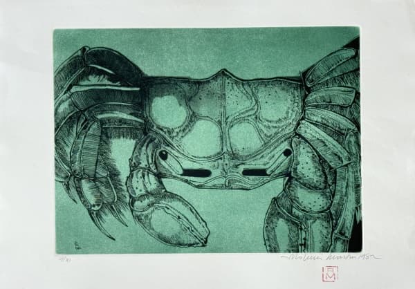 ALDEMIR MARTINS (1922-2006). "Caranguejo", serigrafia a cores 24/30. 38 x 54. Assinado e datado no c.i.d. Apresenta carimbo. (SEM MOLDURA). — Aldemir Martins