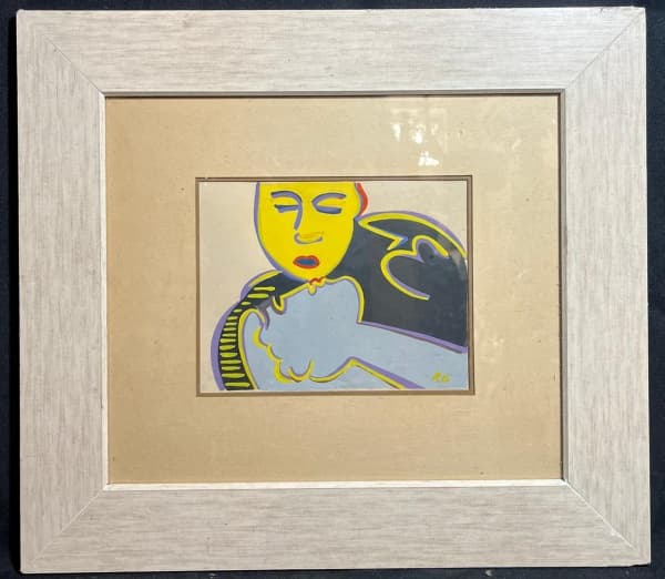 RUBENS GERCHMAN (Rio de Janeiro, 10 de janeiro de 1942 São Paulo, 29 de janeiro de 2008) - "O Beijo" técnica mista, A.C.I.D. Med 47x53 cm. (Com moldura). Obs: sem expertise não garantimos autenticidade... — Rubens Gerchman