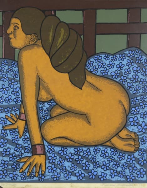 Francisco Brennand, `Odalisca`,serigrafia, 24/100, 1973/74 (moldura apresenta ação de insetos)-med. 65x53cm — Francisco Brennand