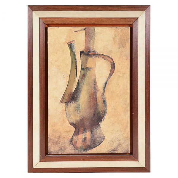 CARLOS SCLIAR (1920 - 2001)- "Cafeteira Árabe" - Guache encerado - Assinado e datado no c.i.d e no verso, 1961. Meds: s/moldura 47 cm x 30,5 cm; c/moldura 63 cm x 46 cm — Carlos Scliar