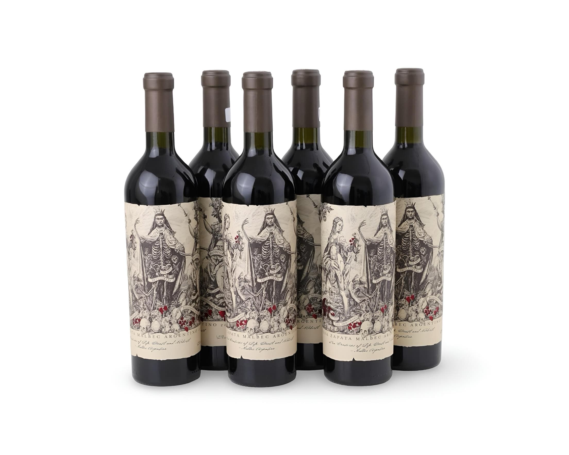 Caixa com seis Catena Zapata Malbec Argentino 2022. Mendoza, Argentina. Vinho tinto, 750ml cada. DEC95/100, RP93/100 — Caixa com seis Catena Zapata Malbec Argentino 2022