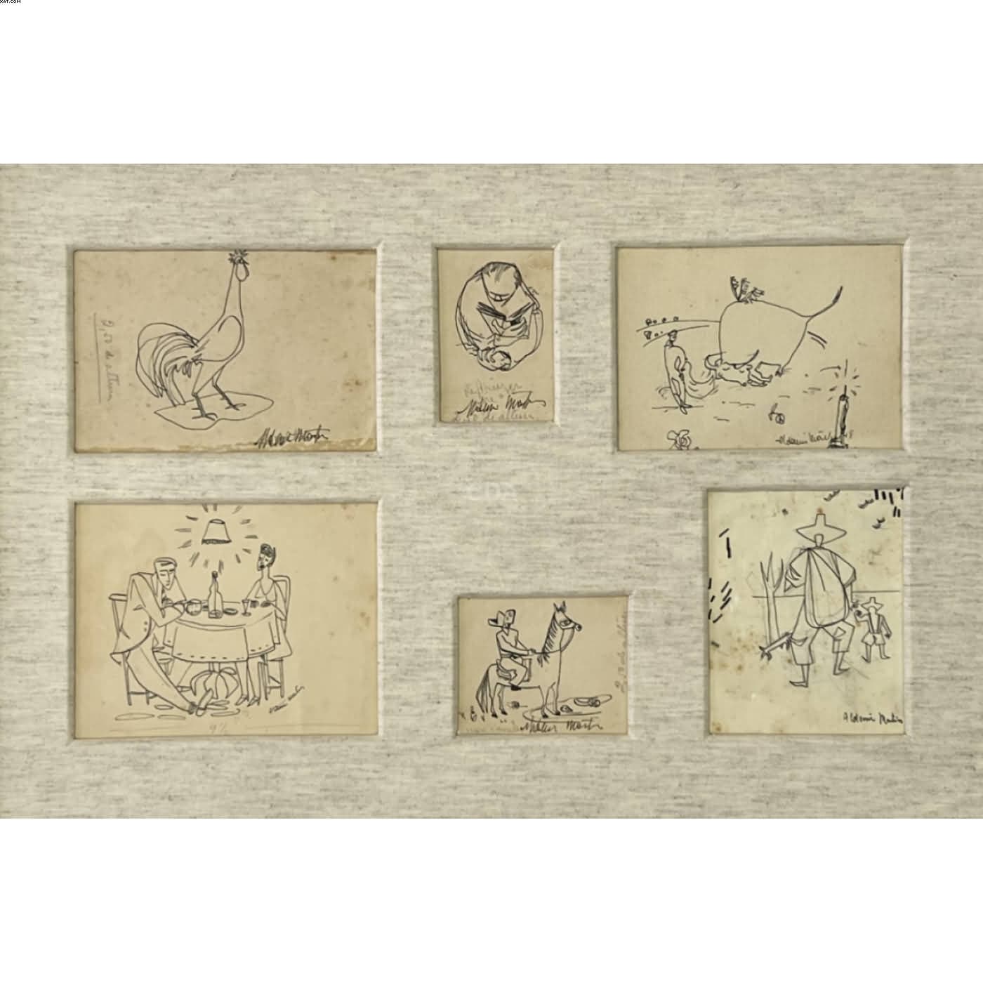 Conjunto de desenhos a nanquim com temas diversos — Aldemir Martins