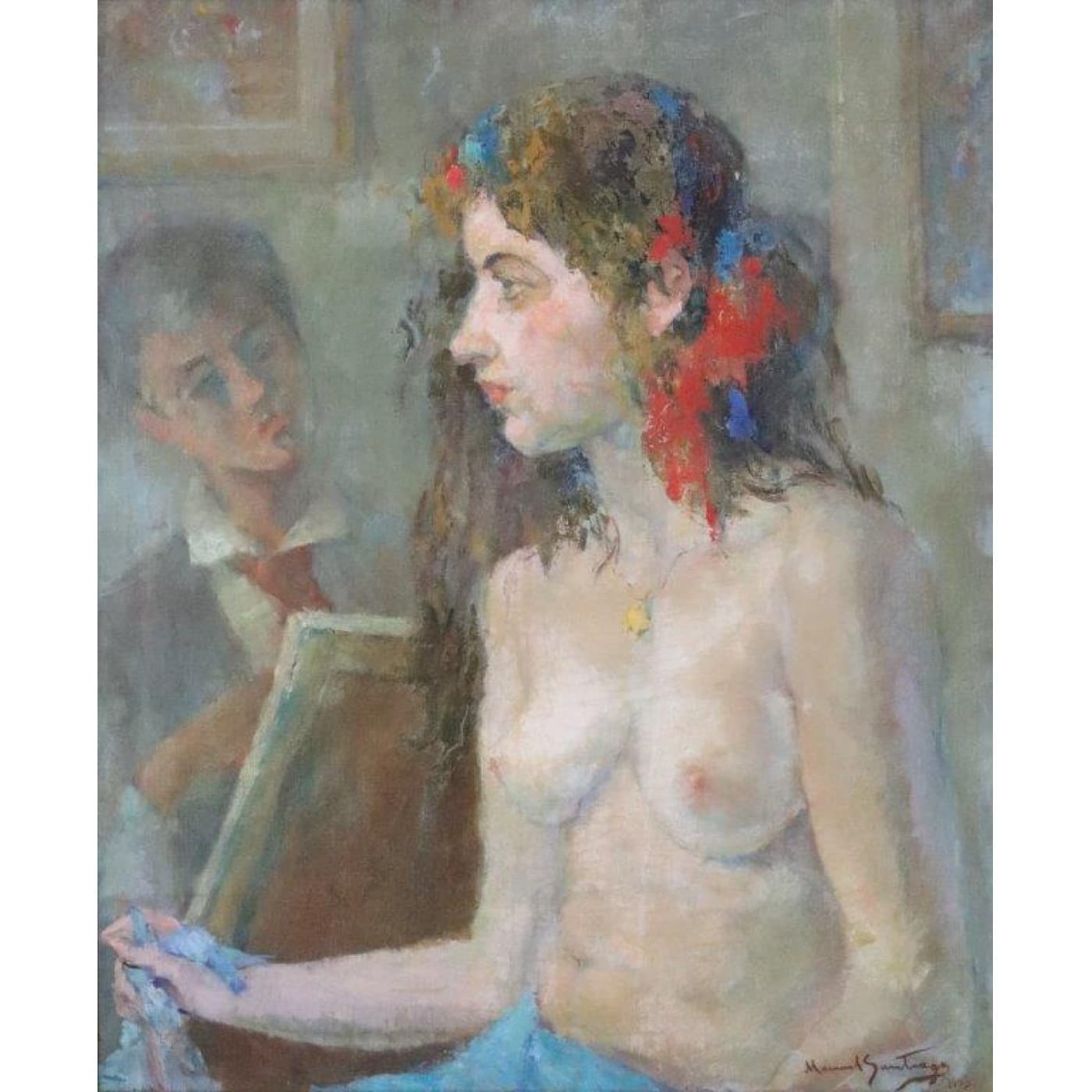Modelo no Atelier — Manoel Santiago, 1953