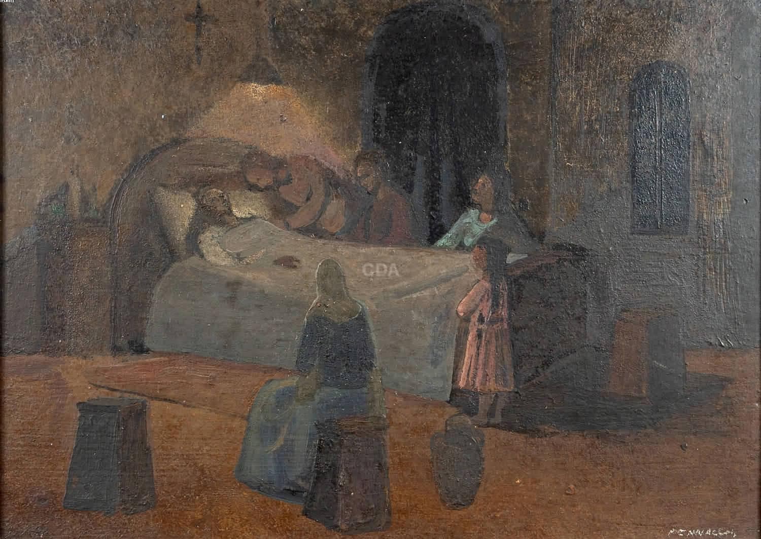 Séries das Obras de Caridades Corporais: Visitar os Enfermos — Fulvio Pennacchi, 1929