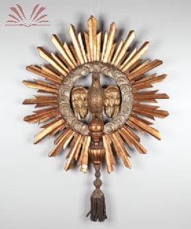 Divino de madeira policromada e dourada — Não identificado