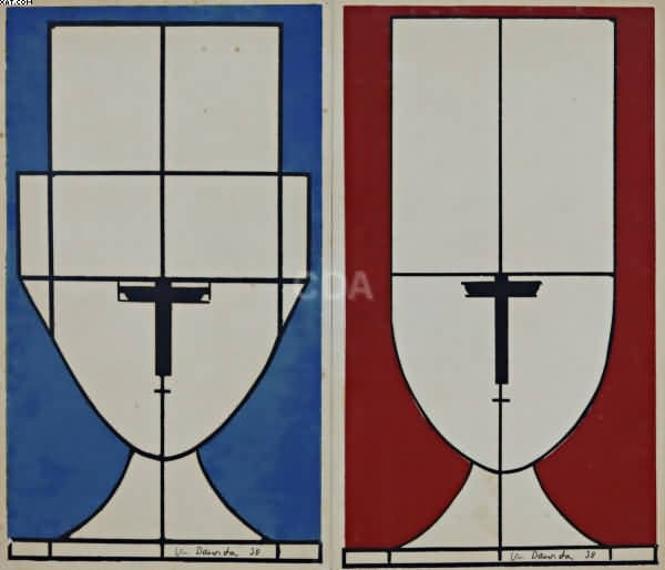 Figuras com chapéu — Milton Dacosta, 1958