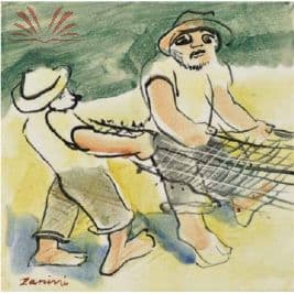 Pescadores puxando a rede — Mário Zanini