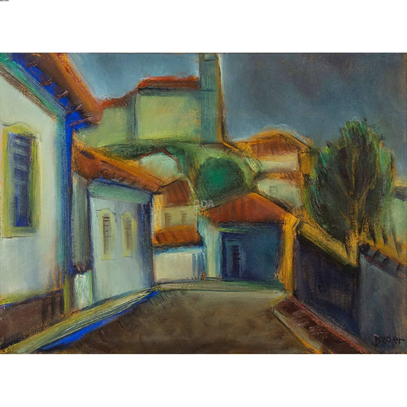 Rua, Casas, Igreja São José — Carlos Bracher, 1981