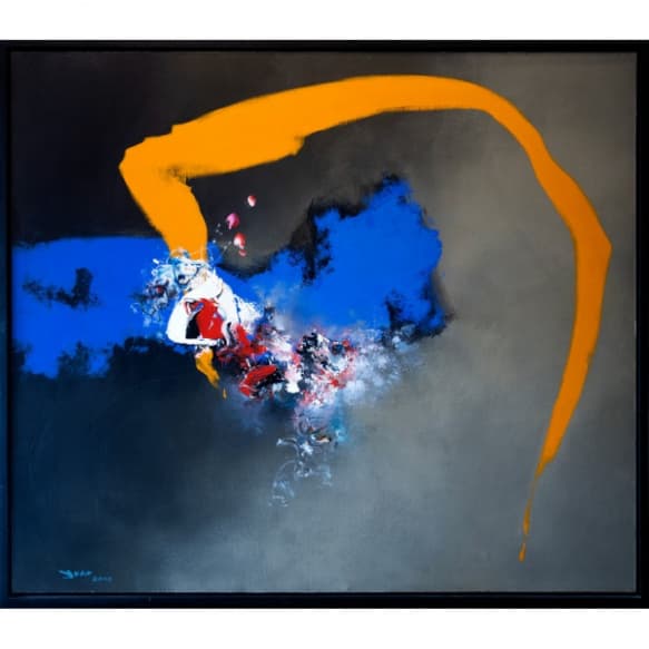 Abstrato Azul e amarelo — Yugo Mabe