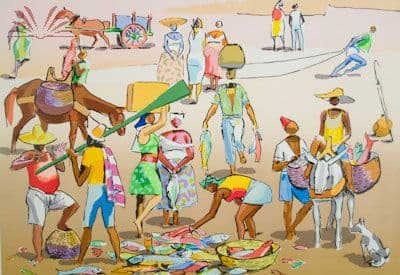 "Mercado de peixes" — Hector Carybé