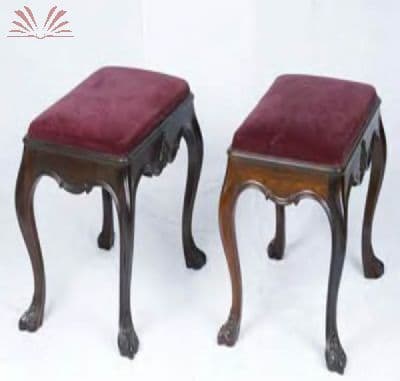 Par de banquetas de jacarandá estilo D. José I — Não identificado
