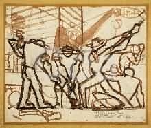 Estudo para o Mural "Os Trabalhadores" — Eugênio Proença Sigaud, 1935