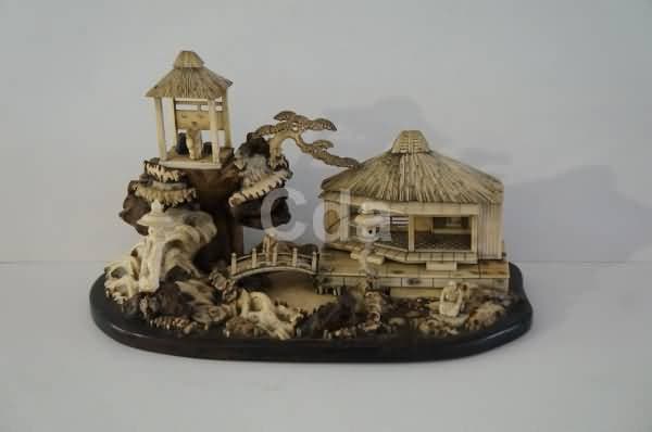 Miniatura de vilarejo de marfim — Não identificado