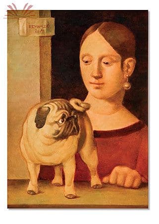 Figura feminina com cachorro — Reynaldo Fonseca, 2004