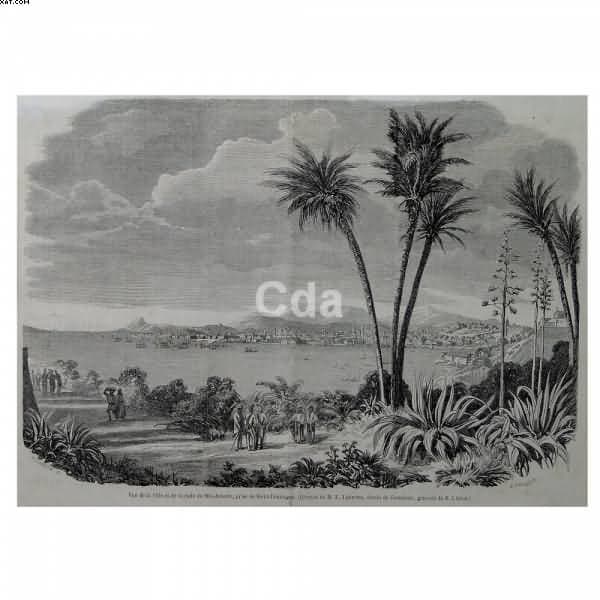 Litografia Vista da Cidade e do Porto do Rio de Janeiro — Não identificado