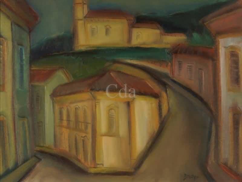 Rua, Ladeira e igreja São José — Carlos Bracher, 1981