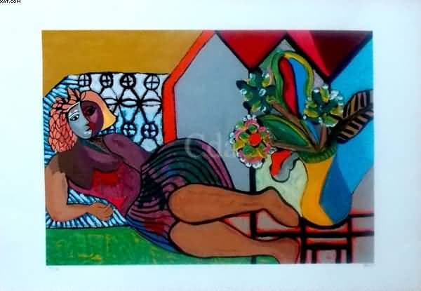 Mulata com vaso de flor — Reinaldo Eliomar de Freitas Marques da Silva- Renot