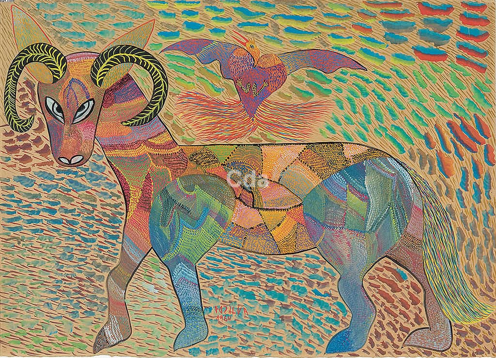 Monstro Vigalostra Atacado pelo Igamim — Chico da Silva, 1964