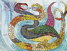 Pássaro e Cobra — Chico da Silva, 1960