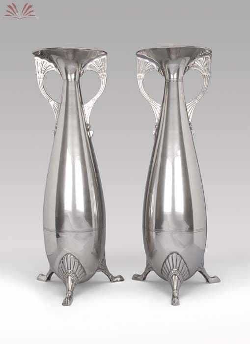 Ânforas de metal prateado - Europa, circa 1900 - Séc. XX — Não identificado, 1900