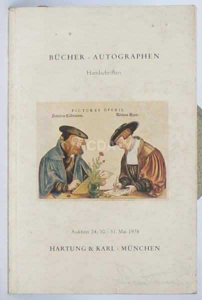 WERTVOLLE BÜCHER - AUTOGRAPHEN. Magnífico catálogo da Hartung & Karl, de Munique; leilão de livros e — Não identificado