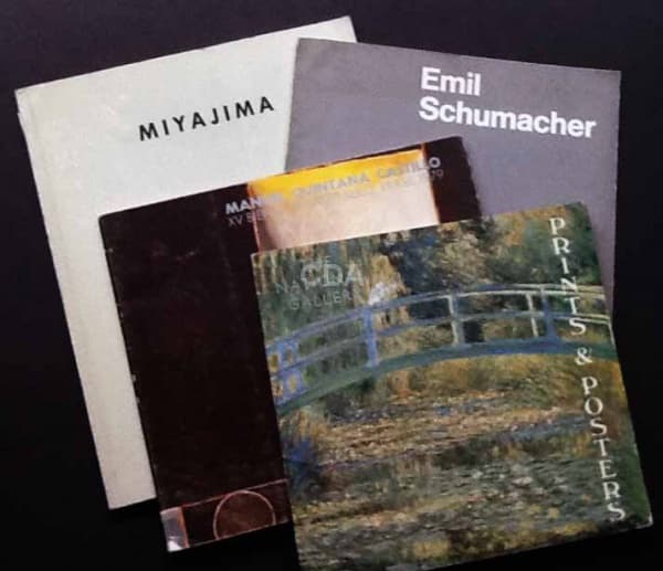 4 catálogos: Emil Schumacher VII Bienal de São Paulo; Tatsuo Miyajima Museum Het Kruithuis, s-Herto — Não identificado