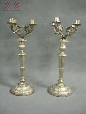 Candelabros de prata européia - Séc. XIX — Não identificado