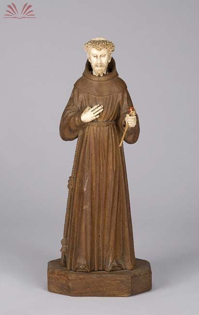 Imagem de madeira com cabeça e mãos de marfim - séc. XIX. — Não identificado