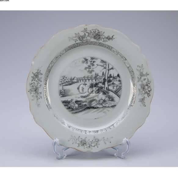 Prato raso, circular de porcelana Cia das Índias — Não identificado