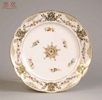 Prato para sobremesa de porcelana - Séc. XIX — Não identificado