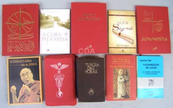 LIVROS, dez (10) diferentes com temas religiosos, sendo: 1) O Dalai Lama fala de Jesus; etc — Não identificado